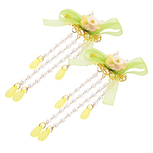 DOITOOL 2St Quaste Haarspange Haartopper Entenschnabel-Haarnadel Tiara Haarspangen Haarspange mit baumelnder Quaste Frauen Haarspange die Blumen Haarschmuck schmücken Schleife Kind von DOITOOL