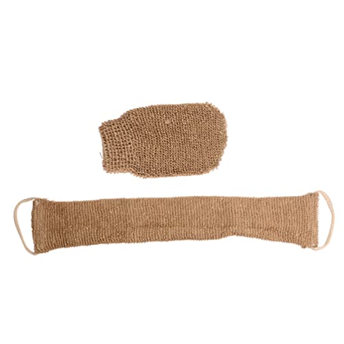 DOITOOL 2St Ramie-Handschuhe mit Rückenstreifen Badetuch Knoblauchhalter Spa Handtuch Handtücher Badegurt doppelseitiger Schrubber zurückwischen Rückenmassage von DOITOOL
