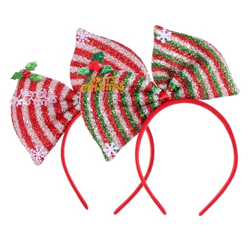 DOITOOL 2St Schleife Stirnband Weihnachtsschleife Haarreifen Schleife-Stirnband Haarnadel Tiara Bowknot-Haarspange Weihnachtsstirnband kleines Mädchen Kopfbedeckung Damen von DOITOOL