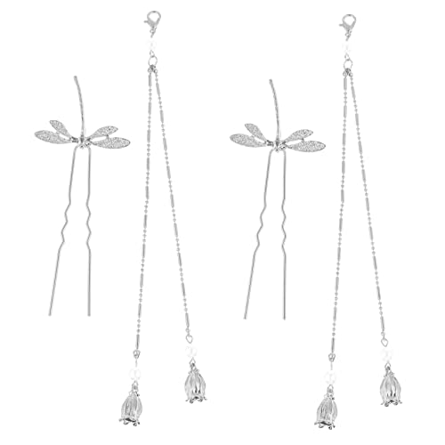 DOITOOL Haarschmuck Silberne Libellen-clips Chinesische Haarstäbe Für Frauen von DOITOOL