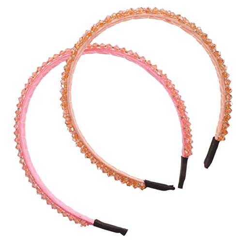 DOITOOL 2St Stirnband Haarband Strass dünnes Haarband kosmetischer Haarreifen Beauty-Haarreifen Haarreifen für Mädchen haarschmuck Strasssteine Kopfbedeckung Schal Haarnadel Damen Kristall von DOITOOL