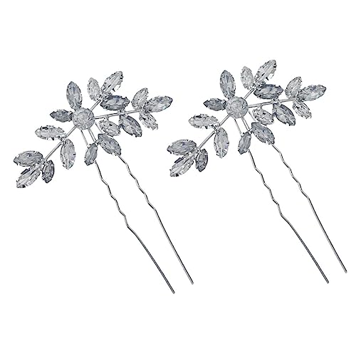 DOITOOL 2St Strass-Haarnadel Hochzeitskopfschmuck Braut Haarstäbchen Tiara Haarnadeln mit Strasssteinen Hochzeits-Haarstab Hochzeit Brautjungfer Haarnadel Modellieren von DOITOOL