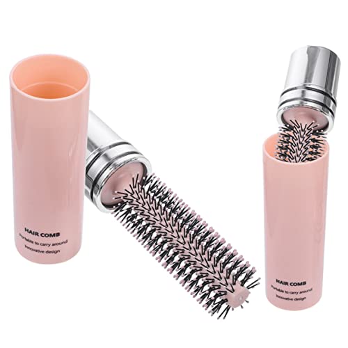 DOITOOL 2St Tragbarer Lockenkamm tragbare Haarbürste Mini-Haarkamm Ausblasbürste Rundbürste Haarbürste für Damen Herren Boutique tragbarer Kamm Kleinkind Abs Rosa von DOITOOL