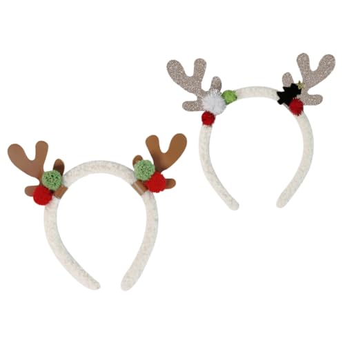 DOITOOL 2St Weihnachtsgeweih Stirnband weihnachtsdeko Erwachsener Kopfbedeckung Kleidung schmücken Kind Haarschmuck Plüsch von DOITOOL