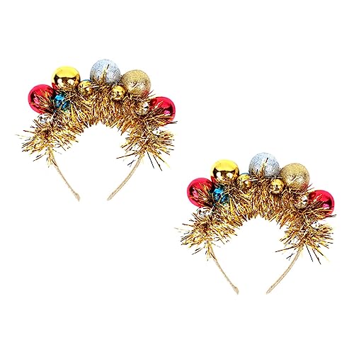 DOITOOL 2St Weihnachtskugel-Stirnband Weihnachtsdekoration Kopfbedeckung für Weihnachten Haarschmuck Haargummis Weihnachtskopfreifen Weihnachtshaarreifen für Kinder Harz von DOITOOL