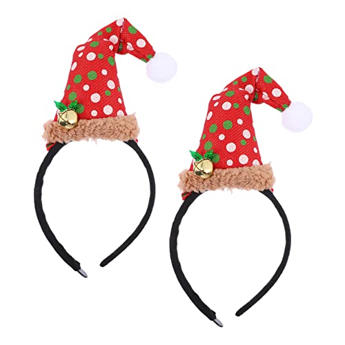 DOITOOL 2St Weihnachtsstirnband weihnachts haarreif haarband weihnachten Geweih Stirnband für Kinder Kinderkleidung Tiara Weihnachtskopfschmuck für Kinder Weihnachtskopfbedeckung Hut rot von DOITOOL