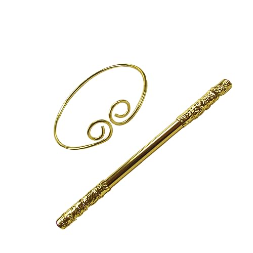 DOITOOL Kinderanzug 2St Haarschmuck Stirnband Kinderkostüme Cosplay-Zubehör Feste Tiara Haargummi Cosplay-Haar-Accessoire Kostüm Haarband Kleidung Foto goldener Knüppel Statue Baby von DOITOOL