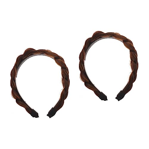 DOITOOL 2St geflochtenes Stirnband Festival-Kopfschmuck geflochtenes Haarband Haarschmuck Haar Klammern Haargummis Haarklammer Perücke Design Haarspange Party Frauen Haarteile flechten von DOITOOL