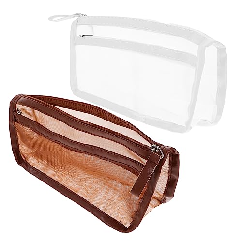 DOITOOL 2Stücke Großer Bleistiftbeutel Doppelter Reißverschluss Transparentes Design Für Schule Und Hochkapazität Für Stifte Und Schreibwaren Praktischer Organizer von DOITOOL