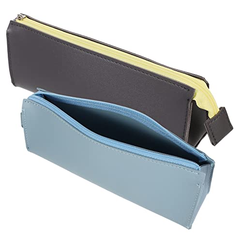 DOITOOL 2stücke Federmäppchen Aus Leder Mit Reißverschluss Schmal Für Stifte Und Schreibwaren Organisiert Und Schützt Vor Kratzern Für Erwachsene Aufbewahrungsbox von DOITOOL