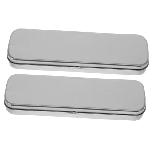 DOITOOL 2stücke Metall-federmäppchen Aus Weißblech Kleine Blechdose Transparenter Deckel Zum Ordnen Von Schreibwaren Und Kleinen Gegenständen Großpackung Für Vielseitige Aufbewahrung von DOITOOL