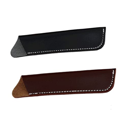 DOITOOL 2Stücke PU Leder Federbeutel Schwarz Stifthalter für Schule und Langlebig Vielseitig Schützt Kleidung Tintenschäden Einzigartiges Design von DOITOOL