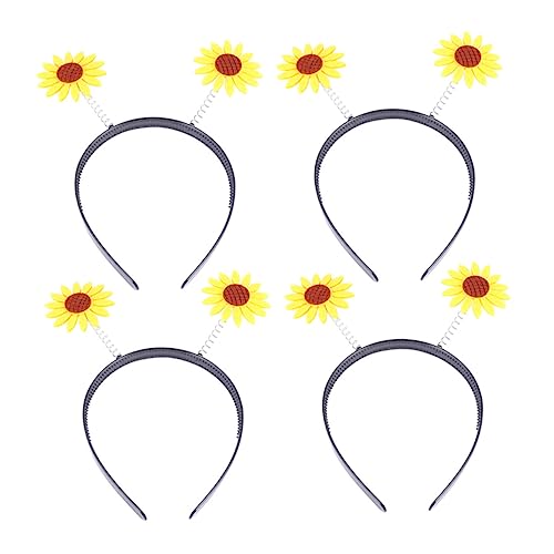 DOITOOL 2er-set Blumen-haarreifen: Sonnenblumen-stirnband Für Partys Frühlings-design Bezaubernde Haarreifen Für Frauen Und Mädchen 4 Stück X 2 von DOITOOL