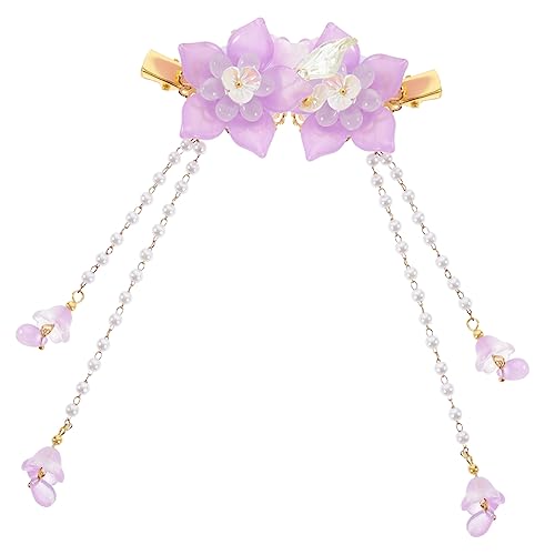 DOITOOL 2St Haarnadel Haarspangen Haarklammer Blumen-Haarspange Blumenspangen für Mädchen Tiara chinesische Hanfu-Haaraccessoires Quaste Haarspange Perle schmücken China funkeln Braut von DOITOOL