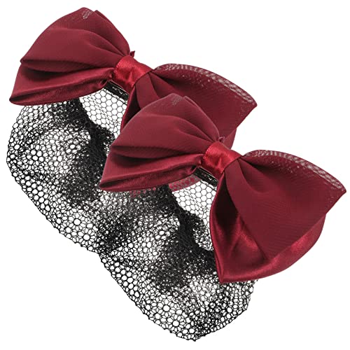 DOITOOL 2St Haarnadel Haarknoten-Bogennetz Haarnetz Bowknot Dekor Haarspangen Haarklammer Schleifen für die Haare Frauen Haarnetz Haarknoten Bowknot Netz Beruf Haarschmuck Kopfbedeckung von DOITOOL