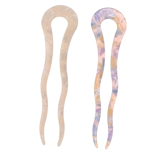 DOITOOL 2st Haarnadel Haargabeln Französische Haarspange Haarstab Im Vintage-stil Essstäbchen Mit Haarknoten Japanische Haare Haarstäbchen Für Brautjungfer Kugelkopf Acetatfolie Mädchen von DOITOOL