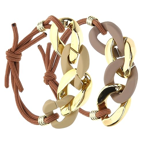 DOITOOL 2st Kettenseil Haargummis Stirnbänder Für Damenhaar Haarschmuck Für Kinder Ketten Für Frauen Haarband Aus Metall Haarbänder Für Damen Mädchen Elastizität Armband Baumwollseil von DOITOOL