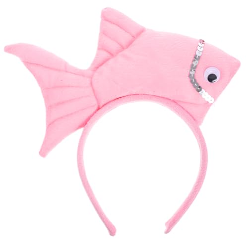 DOITOOL 2St blaue Tiara Fisch Haarband Kindergeburtstag Kleider Haargummis kuscheltier Goldfisch-Kopfschmuck für Kinder Goldfisch-Kopfbedeckung Halloween Stirnband Haarring Kleidung Rosa von DOITOOL