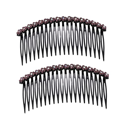 DOITOOL 2St Haarspangen Kamm Braut Seitenkamm Haarclips Kamm Haarnadel Haarklammer Tiara Kopfschmuck für die Braut Brautkamm Mädchen Kopfbedeckung Haarbündel Haarschmuck Fräulein Violett von DOITOOL