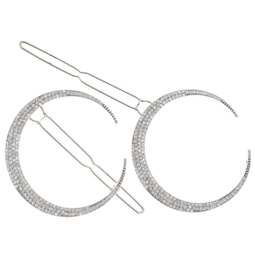 DOITOOL 2st Mond Pange Haarspangen Mit Mondhaar Mond Haarschmuck Goldene Kopfbedeckung Haarschmuck Damen Metall Strasssteine Europäisch Und Amerikanisch von DOITOOL