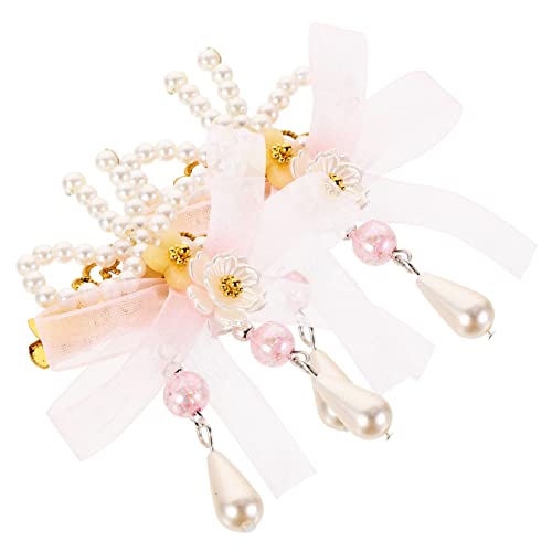 DOITOOL 2st Quaste Haarspange Hochzeitshaarspangen Für Bräute Blumen-haarspange Kinderhaaraccessoires Für Mädchen Rosa Haarspange Haarspangen Mit Blumenmuster China Braut Hanfu von DOITOOL