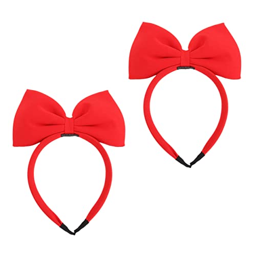 DOITOOL 2st Schleife Stirnband Band-haargummis Weihnachtsfeier Haarband Weihnachtshaarband Bowknot-stirnband Für Kleine Mädchen Kawaii Haarband Rot Stoff Kind Geschenk Koreanische Version von DOITOOL