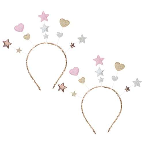 DOITOOL 2St Stirnband Haarband Mond-Haar-Accessoires Sterne Haarreifen Haargummis Tiara Haarschmuck für Kinder Party-Haarschmuck Pop Kopfbedeckung Ausgabekarte Haarring von DOITOOL