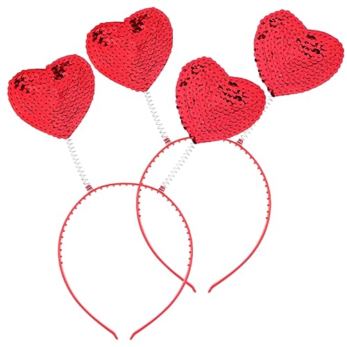 DOITOOL 2st Stirnband Herz Haarreifen Valentinstag Zubehör Valentinstag Kopfschmuck Valentinstag-stirnbänder Für Frauen Haarschmuck Zum Valentinstag Haarband Mädchen Amor Stoff Fräulein von DOITOOL