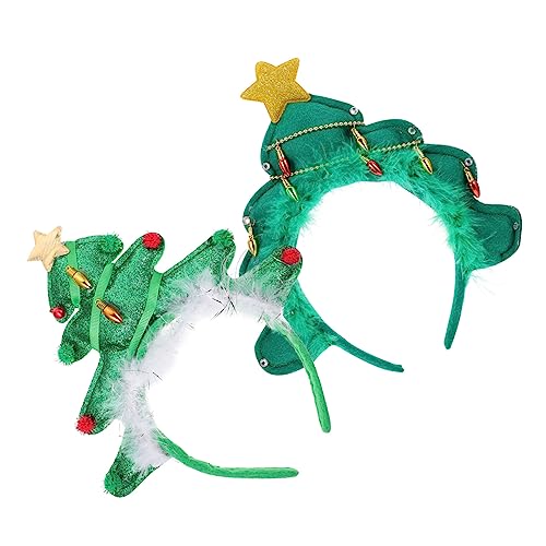 DOITOOL 2st Weihnachtsstirnband Haarschmuck Für Frauen Weihnachtsfrisuren Weihnachten Mädchen-outfits Kappendekorationen Weihnachts-fascinator-stirnband Winter Beleuchtung Stoff Kind Led von DOITOOL