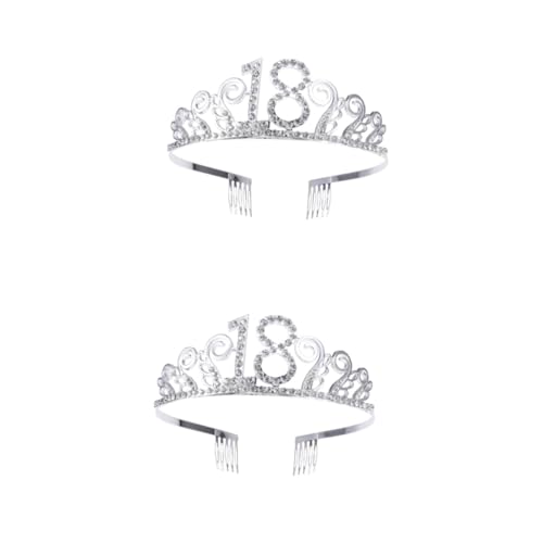 DOITOOL 2stücke Geburtstag Krone Mit Weißen Kristallen Haarschmuck Für Mädchen Für Prom Und Geburtstagsfeiern Mit Haarkämmen Für Sicheren von DOITOOL