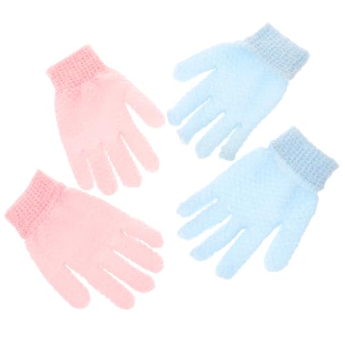 DOITOOL 3 Sätze 2 Paare Handschuhe schrubben Badwäscher seife körper waschen Rückenschrubber für Bad Peeling Badehandschuh Schrubber Körperbürstenhandschuhe gefrostet Badetuch Polyester von DOITOOL