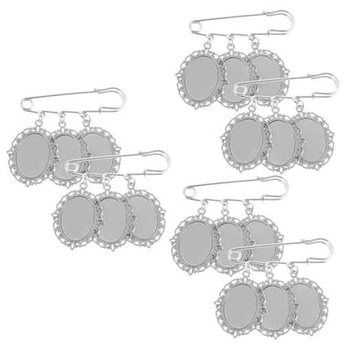DOITOOL 3 Sätze Diy Brosche Metall Anstecknadel Mit Leerem Fotorahmen Für Kreative Schmuckgestaltung Für Strickjacken Schals Personalisierbar Für Besondere Anlässe 2 Stücke * 3 von DOITOOL