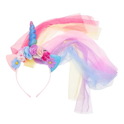 DOITOOL 3 Stk Outfit für Mädchen Pailletten-Stirnband in Regenbogenrosa Teenager-Mädchen-Kleidung pinkes Haar Haargummis Tiara einhorn haarband Kinderkopf Traum Kopfbedeckung Haarschmuck von DOITOOL