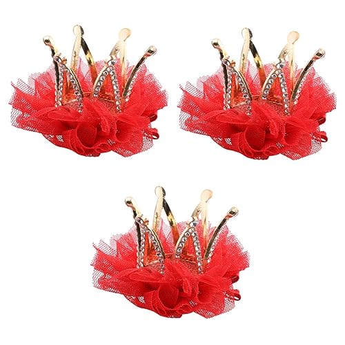 DOITOOL 3 Stk Haarschmuck Für Kleine Mädchen Trendige Accessoires Strass Haarspangen Kleinkind Prinzessin Krone Haarspange Haarschmuck Für Mädchen Zubehör Knopf Baby Dreidimensional von DOITOOL