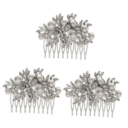 DOITOOL 3 Stk Kamm Strass Für Haare Kopfbedeckungen Für Damen Haarschmuck Für Besondere Anlässe Kleine Seife Perle Europäisch Und Amerikanisch Legierung Braut Haare Hoch von DOITOOL