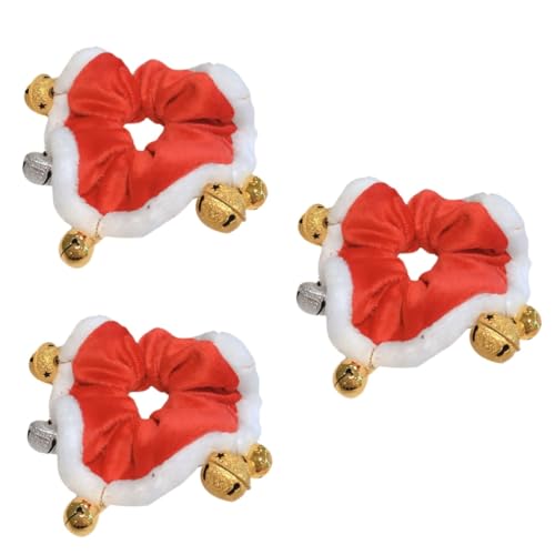 DOITOOL 3 Stk Weihnachtshaargummi Haarschmuck Für Kinder Kinder-scrunchie Haargummis Für Den Urlaub Weihnachtshaar Elastisch Haar-bungee Damen Korallenvlies Mädchen Rot Kopfbedeckung von DOITOOL