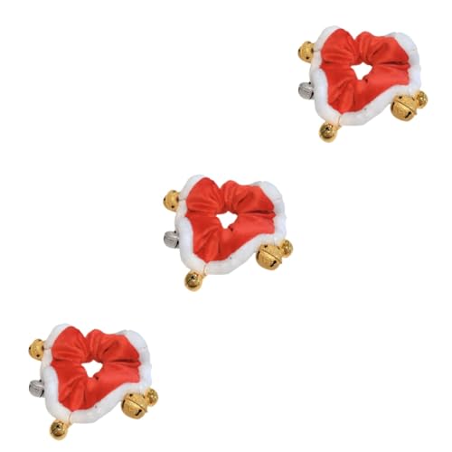 DOITOOL 3 Stk Weihnachtshaargummi Kinder-Scrunchie dekoratives Gummiband Haarbänder haarschmuck Weihnachtshaarband Pferdeschwanzhalter elastisch Stirnband Haarring Haarseil Damen rot von DOITOOL