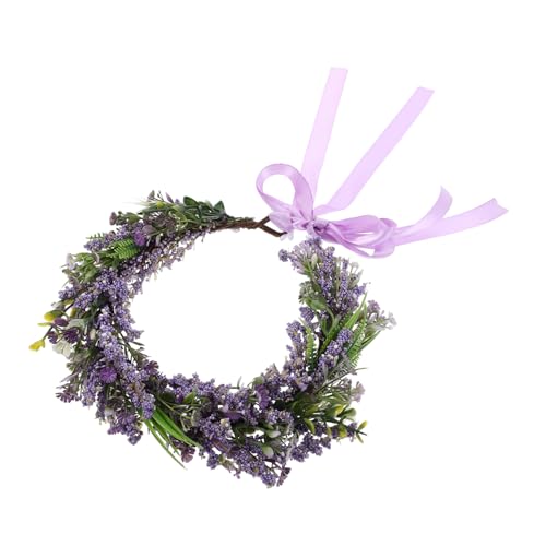 DOITOOL 3 Stk Boho-blumen Hochzeit Blumenkrone Florale Krone Party-blumen-stirnband Haargirlande Hochzeit Brauthaarkranz Braut Stirnband Mit Blumenmuster Rose Damen Mädchen Kleid Violett von DOITOOL