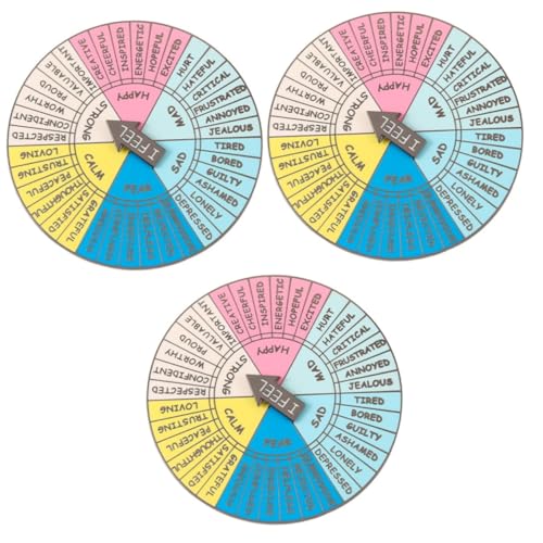DOITOOL 3 Stück Emotion Wheel Badge Metall Dekoration Tragbares Emotionsrad Accessoire Psychische Gesundheit Schlüsselanhänger Verzierung für Familie und Freunde von DOITOOL