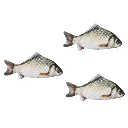 DOITOOL 3 Stück Lustiges Federmäppchen Fischform Polyester Stifttasche mit Reißverschluss Multifunktional Schreibwaren Aufbewahrung Kreatives für Schule Büro Zuhause von DOITOOL