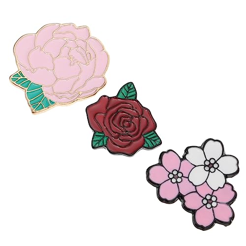 DOITOOL 3 Stücke Blumenabzeichen für Damen Kreative Broschen Rostfreiem Material Hübsche Blumenbrosche für Kleidung Leicht und Tragbar Accessoire für Mode von DOITOOL