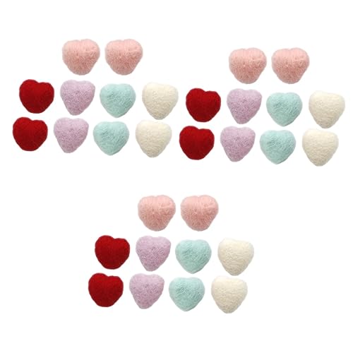 DOITOOL 30 Stk Liebe Gefühlt Material Für Diy-anhänger Kopfschmuck Flauschige Pompons Material Für Kopfbedeckungen Pompons Aus Seidenpapier Selber Machen Haar Textil- Schmücken Herz Kind von DOITOOL