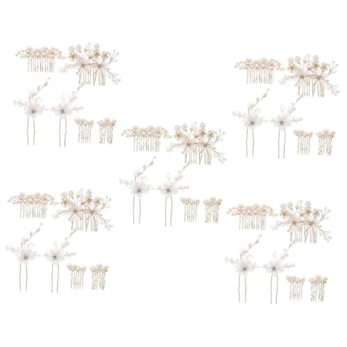 DOITOOL 5 Sets Braut-haarnadel-set Hochzeits-haarkamm Haarspangen Seitenkämme Elegant Und Haar-accessoires Für Frauen 6 Stück * 5 von DOITOOL