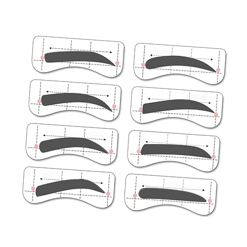 DOITOOL 32 Paare 8 Lidschatten Augenbrauenmuster Augenbrauen-Vorlage Augenbrauenschablonen verbunden Augenbrauenkarte Tracking-Gerät Aufkleber für Augenbrauen Schimmel von DOITOOL