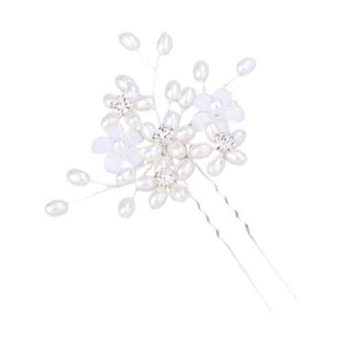 DOITOOL 3St Diamant-Blumen-Haarnadel Haarschmuck mit Blumen Brauthaarkamm Tiara Haarspangen Hochzeitsperlen Haargabel Hochzeit Haarstock Gabel Handbuch Kopfbedeckung Blumendesign Kupfer von DOITOOL