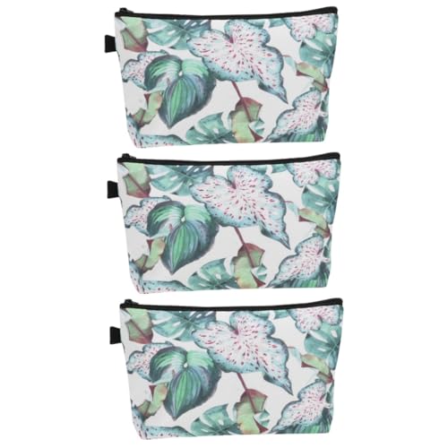 DOITOOL 3St Digitaldruck-Blumen-Pflanzen-Kupplungs-Aufbewahrungs-wasserdichte tragbare Reise-Kosmetiktasche tragbare Kosmetiktasche Reise-Aufbewahrungstasche Make-up-Taschen Makeup Tasche von DOITOOL