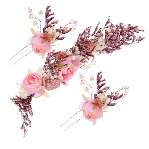 DOITOOL 3St Haarkränze für Frauen Brautblumen-Seitenclips hochzeitshaar schmuck wedding hair accessories Haarspangen Haarklammer Accessoires für Hochzeitskleider Haarstäbchen Strand Kamm von DOITOOL