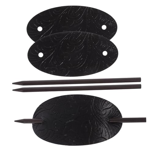 DOITOOL 3stücke Lederhaarspange Mit Stab Für Pferdeschwanz Haarknotenhalter Aus Echtpferdeschwanzleder Haarnadel Für Lange Haare Kopfschmuck Für Damen von DOITOOL