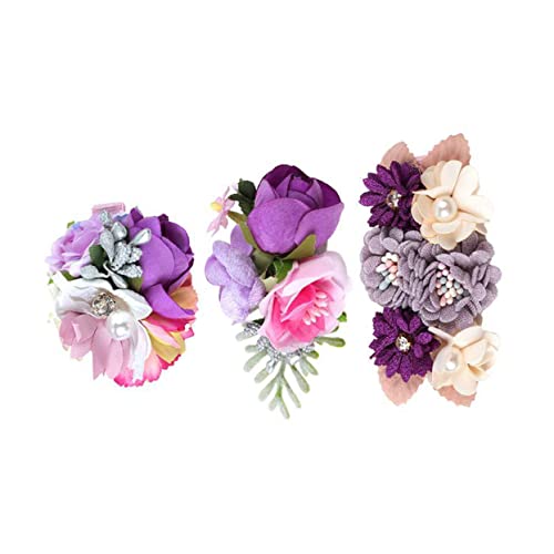 DOITOOL 3St Haarnadel Haarspangen Haarklammer Blütenseite Mädchen verbeugt sich haarschmuck Tiara Kopfschmuck aus künstlichen Blumen Blumenkopfschmuck für Kinder die Blumen Kopfbedeckung von DOITOOL