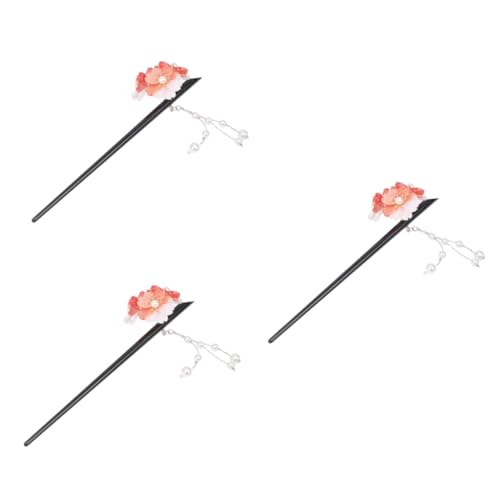 DOITOOL 3St Haarspangen Haarklammer Hochzeitshaarschmuck für Frauen hölzern japanische Haarnadel stäbchen Frauen-Haarnadel Vintage Haarnadel Acryl Haarteil Spaziergang Kopfbedeckung Damen von DOITOOL